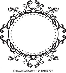 Drawing wreath frame, for vintage card, greeting card. Vector