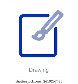 Drawing and writing tools icon concept