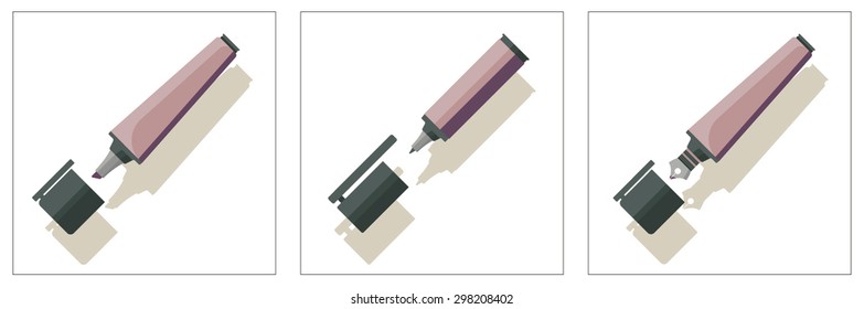 Drawing And Writing Tools Icon Set.Back to school image for your designs.
