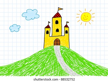 Drawing of yellow castle