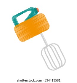 drawing yellow electric mixer cooking kitchen appliance vector illustration eps 10