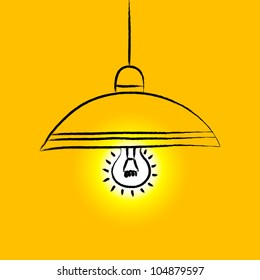 Drawing of yellow lamp