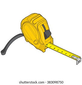 Drawing yellow roulette measure building