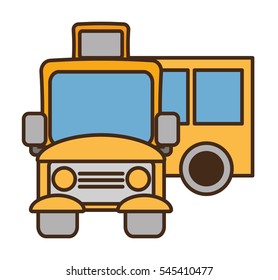 drawing yellow school bus transport pupils vector illustration eps 10