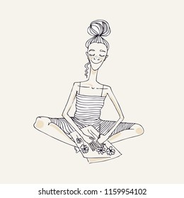 Drawing of a young girl who draws flowers