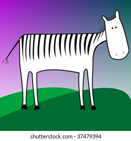 drawing of a zebra, vector art illustration; more drawings in my gallery