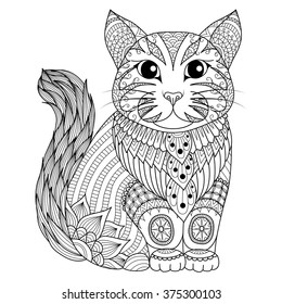 Download Cat Adult Coloring Pages High Res Stock Images Shutterstock
