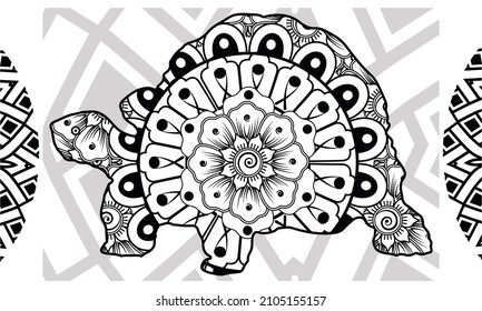 Drawing zentangle turtle for coloring page, shirt design effect, logo, tattoo and decoration.