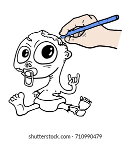 drawing zombie baby