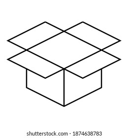 drawingOpen package icon. Isolated gesture. Can be edited.