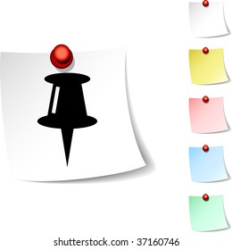 Drawing-pin sheet icon. Vector illustration.