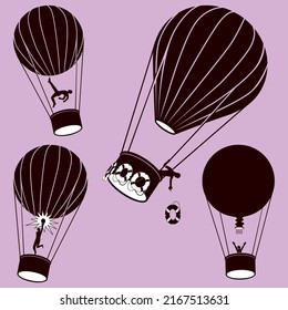 Drawings of balloon usage patterns.