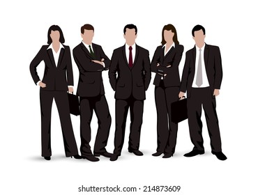 drawings businessmen on a white background