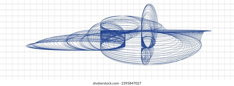 Zeichnungen von Hand in ein Notizbuch. Blaufarbenstriche