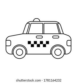 Dibujos de coches, taxis con líneas. Vector para el libro de colorear.