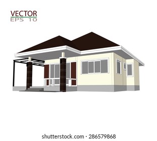 Drawings, design houses and furniture.