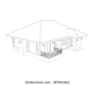 Drawings, design houses and furniture.