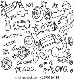 Zeichnungen Doodles. Handgezeichnete Vektorillustration.