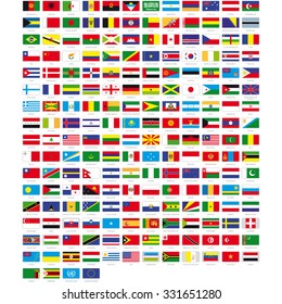 Drawings of the flags of the world
