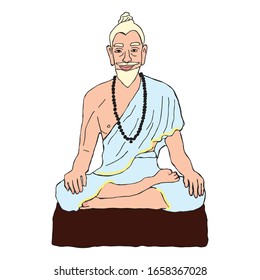 Drawings of Hermit With a white background