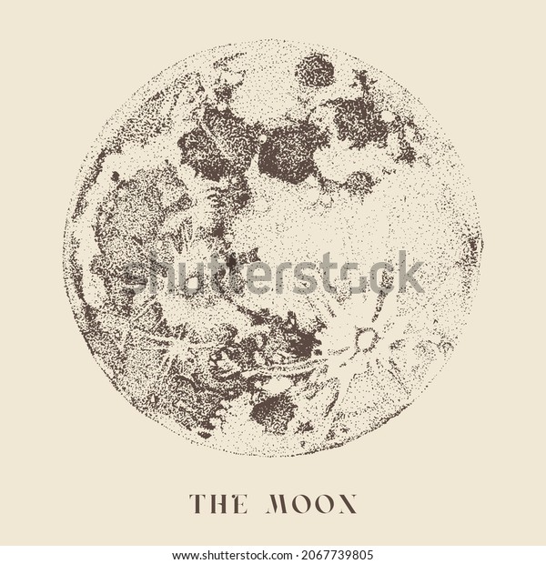 Drawings of a moon\
in ink pointillism style drawing, use for decoration, holiday,\
celebration, wedding, birthday, greeting, Thank you, Menu,\
invitation, fashion, Beauty, Tattoo.\
