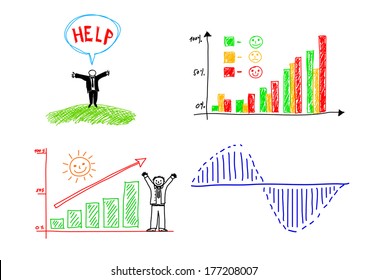 Drawings on white background 