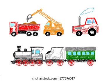 Drawings on white background 