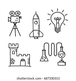 Drawings on white background