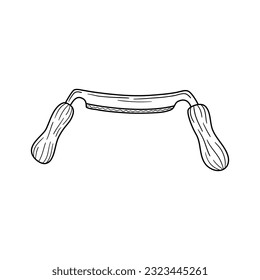 Drawknife outline hand drawn doodle icon. Vector illustration