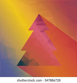 Drawn abstract Christmas tree. Triangle seamless background