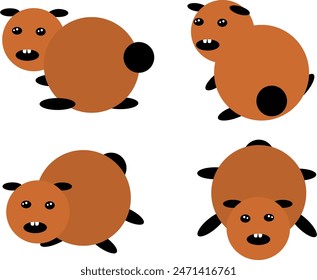 Drawn abstract funny cute comic book characters. Large set of colorful vector illustrations. Cartoon style. Without artificial intelligence