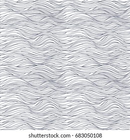 Ð�and drawn abstract 
horizontal wave vector seamless pattern, can use for coloring book.