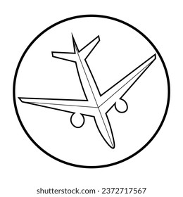 Drawn airplane on white background