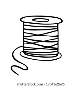 A DRAWN BALL OF THREAD ON A WHITE BACKGROUND IN A VECTOR