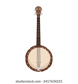 Drawn banjo on white background