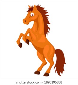 Drawn beautiful orange horse who stands