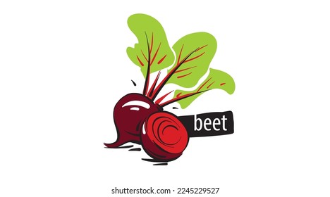 Drawn beet isolated on a white background
