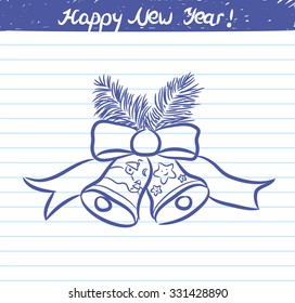 drawn bells - illustration for the New year