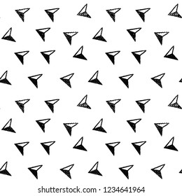 drawn black graphic pattern with arrows on white background
