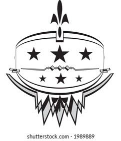 drawn black shield for a logo