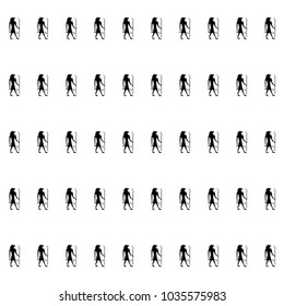 Drawn black silhouette repeating pattern isolated on white background. Egypt hieroglyph vector pharaoh god for wallpapers, wrapping paper, textile or fabric, history book. Creative artwork print.