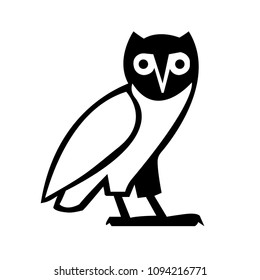 Drawn black and white bird background template. Creature vector backdrop with owl for wallpapers, wrapping paper, textile or fabric print, book or brochure. Animal artwork with popgun.
