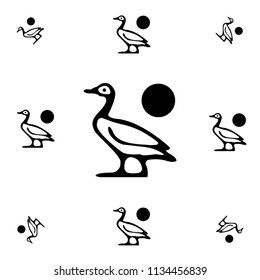 Drawn black and white bird background template. Animal vector backdrop with ducks and ducklings for wallpapers, wrapping paper, textile or fabric print, book or brochure. Cute artwork with goose.