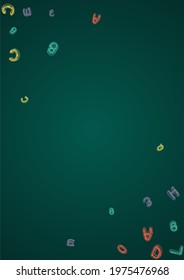 Drawn Blackboard Vector Green Background. Chalk Educate Sketch. Artwork Text School Board Template. Style Design.