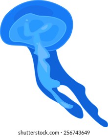Drawn blue jellyfish