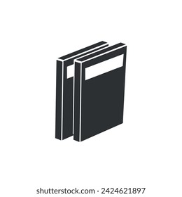 Drawn books on white background