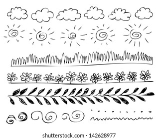 drawn border hand vector lines doodles fingers drawn vector straight frame set and design part drawn border hand vector lines doodles line white vegetation nails group community black abstraction boun