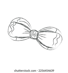 Drawn bow tie on white background