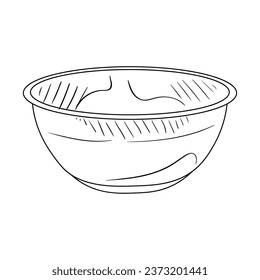 Drawn bowl on white background