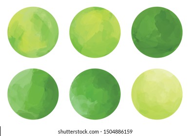 Drawn bright green brush round shapes. Universal elements for your design, wrapping, flyers, cards, branding and digital scrapbooking.